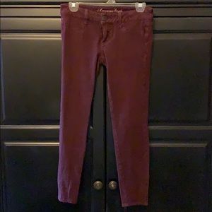 American Eagle burgundy jeggings